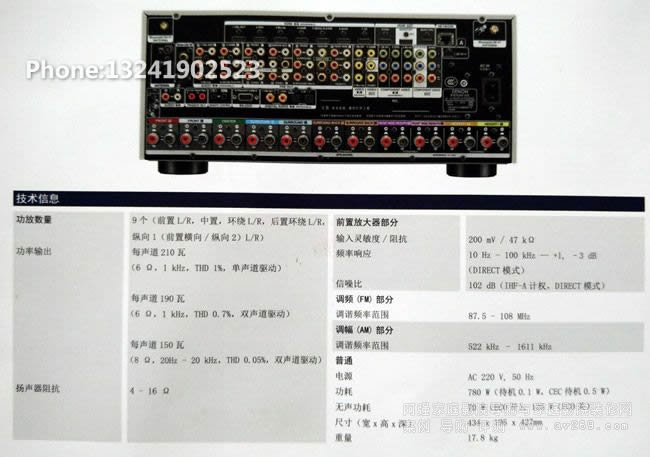 DENON X7200WA天龍功放參數(shù)
