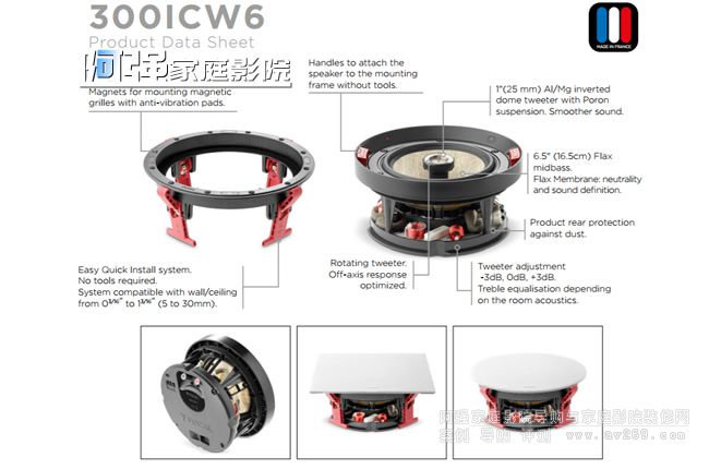 勁浪音箱 Focus 300ICW6 圓形嵌入音箱